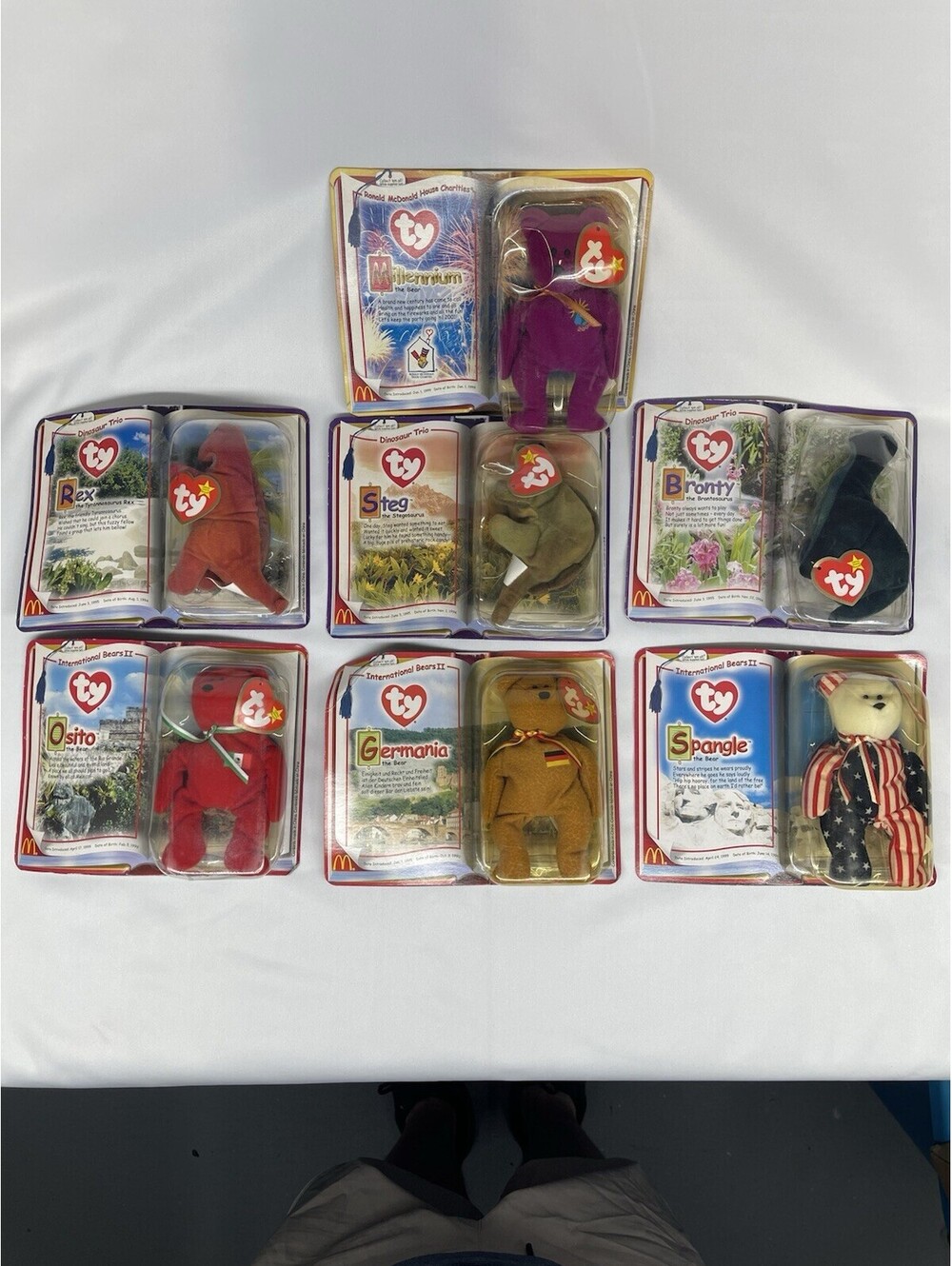LOT!! Ty Teenie Beanie Babies 2000 McDonald's Millennium Rex Steg Bronty MORE!!!